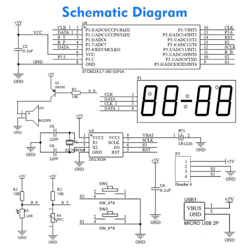 MiOYOOW RGB Digital Clock Soldering Kit, STEM Electronics Project for Teens - color: Colorful 4 Digit Clock Kit