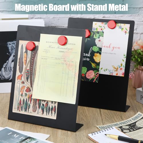 Fainne 3 Pcs Magnetic Stand Bulletin Board Metal, Black, 11 x 8.5 Inches - color: Black, size: 11 x 8.5 Inches