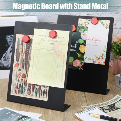 Fainne 3 Pcs Magnetic Stand Bulletin Board Metal, Black, 11 x 8.5 Inches - color: Black, size: 11 x 8.5 Inches