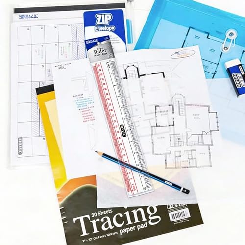 BAZIC Products Claro 12 in Clear Plastic Ruler, Inch & Metric, 24-Box - size: 24-Pack