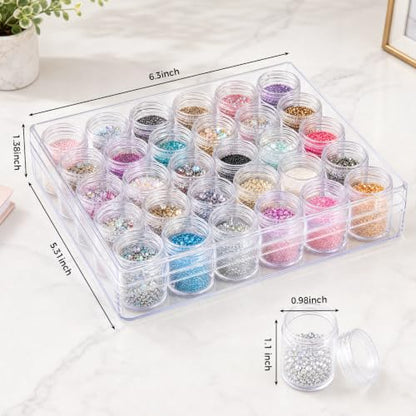 BigOtters Bead Organizer, 30 Grids Diamond Painting Storage Containers - size: 6.3 X 5.3 X 1.4inch