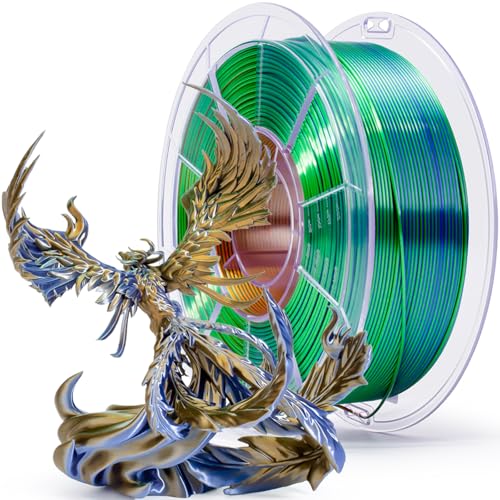 ZIRO PLA Filament 1KG,Silk 3-in-1 Color Co-Extruded Material, Goldern Oasis - color: Golden Oasis(silk)