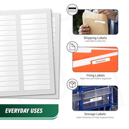 Blank Rectangle Labels, White, 3.4375" x 0.65625" - size: 3.4375" x 0.65625"