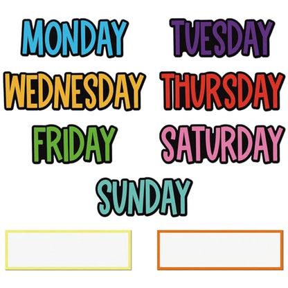 Ireer 9 Pcs Days of the Week Magnets for Whiteboard Calendar,Classic - color: Classic