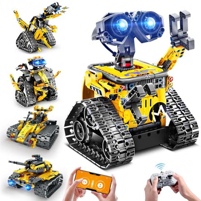 INSOON Robot Toys for Kids Building Set 5-in-1 App & Remote Control