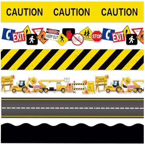 Containlol 118ft Bulletin Board Border Classroom Border, Construction Style - style: Construction Style