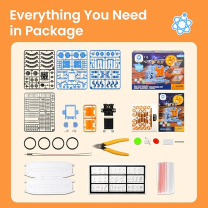 Sillbird Solar Building Robot Kit 12-in-1 STEM Gift for Boys Ages 8-13 - color: Orange Blue