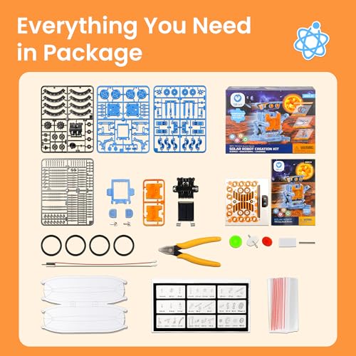 Sillbird Solar Building Robot Kit 12-in-1 STEM Gift for Boys Ages 8-13 - color: Orange Blue