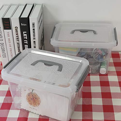 Jekiyo Clear Plastic Storage Bin, 6 Quart Latching Box with Lid, 4 Packs - size: 6 Quart
