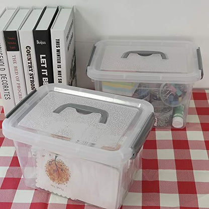 Jekiyo Clear Plastic Storage Bin, 6 Quart Latching Box with Lid, 4 Packs - size: 6 Quart