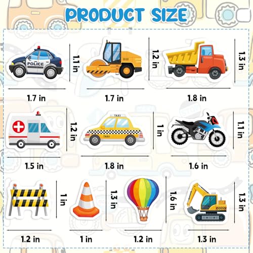 300Pcs Transportation Foam Stickers, Self-Adhesive Truck Cartransportation Stickers Car Foam Decals Sticker Decorations for Home Office School Classroom DIY Art Craft Party Supplies - style: Transportation