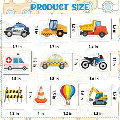 300Pcs Transportation Foam Stickers, Self-Adhesive Truck Cartransportation Stickers Car Foam Decals Sticker Decorations for Home Office School Classroom DIY Art Craft Party Supplies - style: Transportation