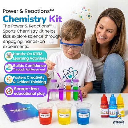 Science Experiment Kit for Kids Ages 8-12 Years - Chemistry Kit Designed By a PhD Chemist & Mom, 46 Hands-On STEM Educational Activities, Gifts for Boys & Girls