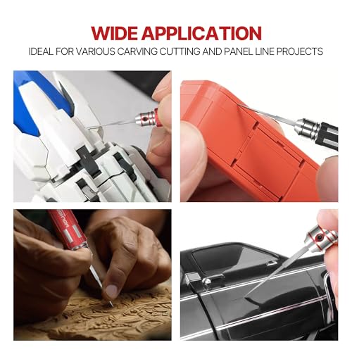 Metal Scribe Tool with 7 Blades (0.1/0.2/0.4/0.6/0.8/1.0/2.0mm) - color: Red