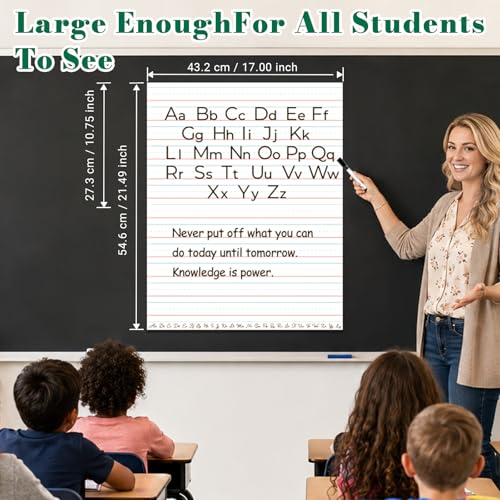 17 x 21 in Giant Magnetic Notebook Paper, Classroom Dry Erase Lined Sheet - size: Handwriting Paper - 21 x 17 in