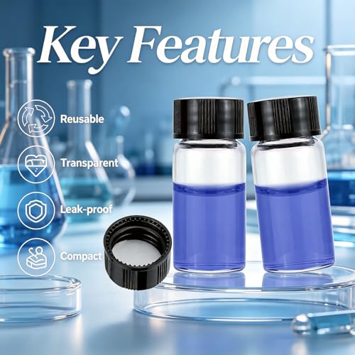 10Pcs 5ml (1/6oz) Clear Small Glass Bottles with Screw Caps - color: Clear, size: 5ml