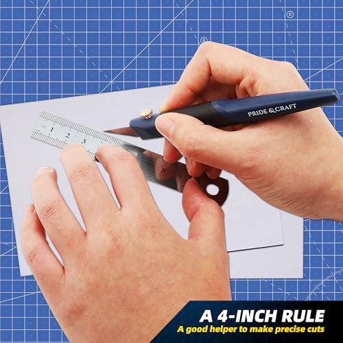 31-Piece Precision Hobby Knife Set for Crafting, Modeling & DIY Projects, Ultra-Sharp SK-Steel Blades for Detail Cutting on Paper, Plastic, Wood, Leather, Foam and Art Materials