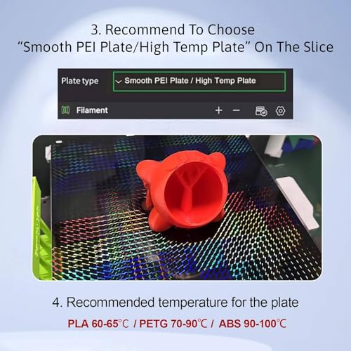 Daul Sided Smooth H1H Build Plate for Bambu Lab X2D X1 X1C X1E P1P P1S P2S A1, Rainbow Steak + Phantom H1H Spring Steel Plate Flexible Sheet 256x256mm for Bambu Labs 3D Printers - color: Rainbow Streak+Phantom H1H