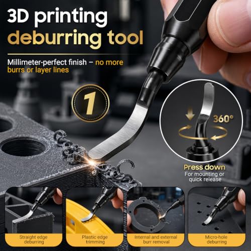 3D Printer Accessories for Beginners & Hobbyists, All-in-One 3D Printer Tools Kit with Deburring Tool, Scrapers, Nozzle Cleaning, Works with Bambu Lab, Ender 3, Kobra, FDM/SLA Printers