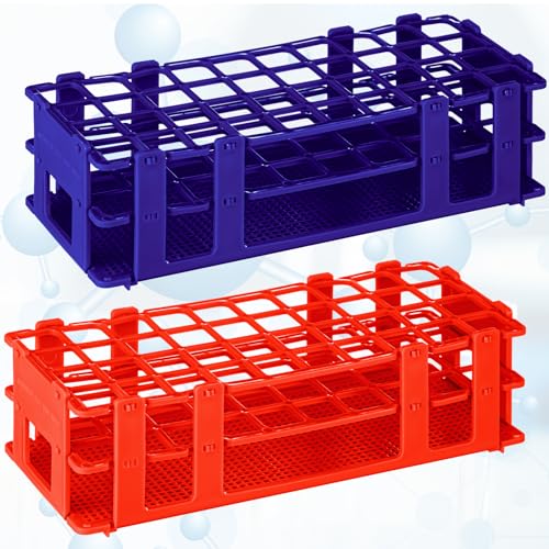 CroBlissful 2 Pack Plastic Test Tube Rack Detachable Holder, 40 Holes