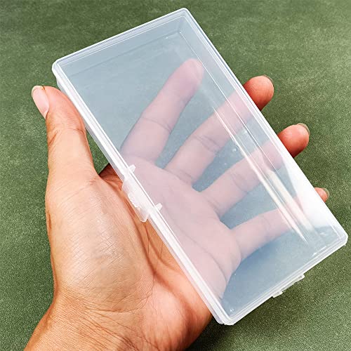 Gebildet 6 Pcs Clear Storage Box, Rectangular Plastic Containers Case with Lid for Pills, Jewellery, Tiny Bead, Herbs, Craft Items - size: 14.8×7.9×1.9cm