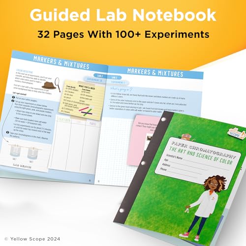 YELLOW SCOPE Paper Chromatopgraphy Science Kit for Kids, Toddler Activities, Preschool Learning Activities, STEM Kits for Girls and Boys, Educational & Fun for Ages 8 to 12 - style: Paper Chromatography Kit