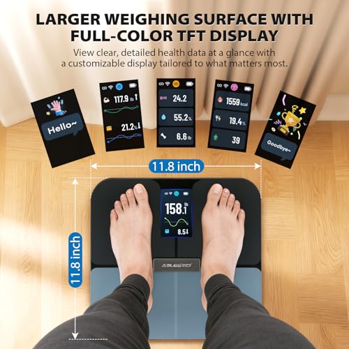 ABLEGRID WiFi Smart Bathroom Scale for Body Weight and Fat, 500 lb