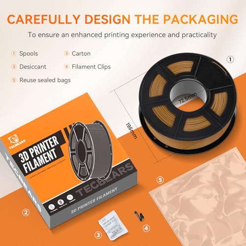 TECBEARS PLA Filament 1.75mm, 1kg Clear - color: 1kg Transparent