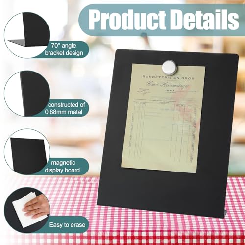 Fainne 2 Pcs Magnetic Stand Bulletin Board Metal, Black, 11 x 8.5 Inches - color: Black, size: 11 x 8.5 Inches