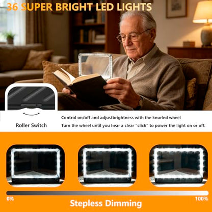 5X Magnifying Glass for Reading, Large Full Page Magnifier with Light