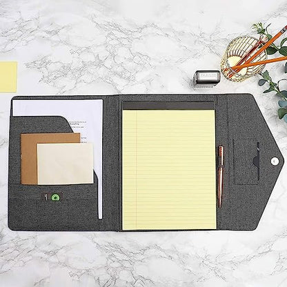 Paper Junkie Binder Organizer - 10 x 12.5 in, Gray Polyester - Resume Portfolio Folder - Zipper Binder Business Card Pockets