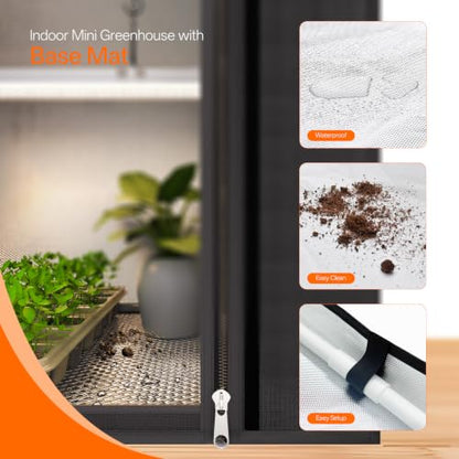 Bstrip Small Greenhouse, GM3 Indoor Greenhouse with Grow Light, Auto Timer