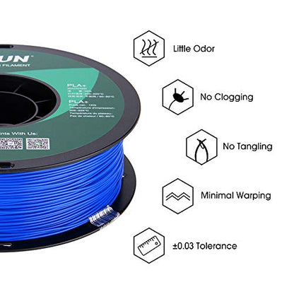 eSUN PLA PRO (PLA+) 3D Printer Filament, Dimensional Accuracy +/- 0.03mm, 1kg Spool, 1.75mm, Blue - color: Blue