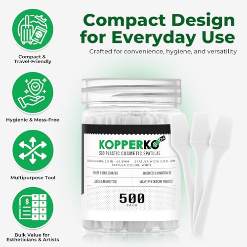 Kopperko Mini Spatula, 2.5 Inch, 500 Pack, White - color: White, size: 500 Spatulas