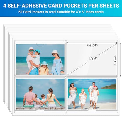 MaxGear 4" x 6" Index Card Holder, 52 Pack Label Holders for Storage Bins - size: 4" x 6", style: 52 Pack
