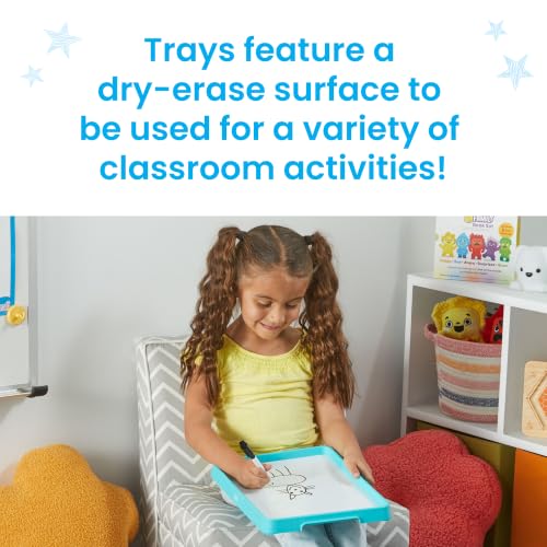 hand2mind Magnetic Dry-Erase Activity Trays, Green and Teal, Set of 2 - style: Green/Teal 2 Pack