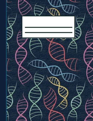 Laboratory Notebook: A Lined Composition Notebook for Science Students For Lab, Class and Lecture Notes, Calculations And Recording Measurements: Blue Multicolor DNA Design for Biology Students
