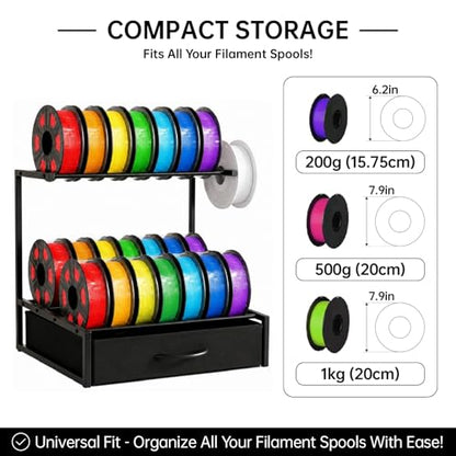 3D Printer Filament Storage Rack, Heavy Duty Metal Desk/Stand Organizer - size: Size 5