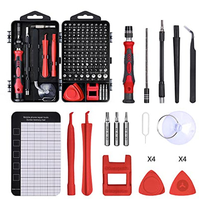 Precision Screwdriver Set, SHOWPIN 122 in 1 Computer Screwdriver Kit - color: Red-122pcs-1pack