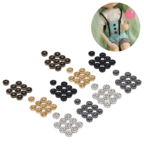 Mini Snap Buttons,Rust Proof Lightweight 100pcs Set,Metal Fasteners,Sew-on Replacement 5mm Mini for Women Men Dolls Skir