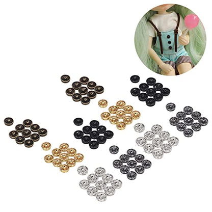 Mini Snap Buttons,Rust Proof Lightweight 100pcs Set,Metal Fasteners,Sew-on Replacement 5mm Mini for Women Men Dolls Skir