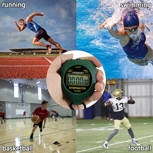 Stopwatch Timer, Digital Stop-Watch for Sports, Green - style: non-waterproof-green