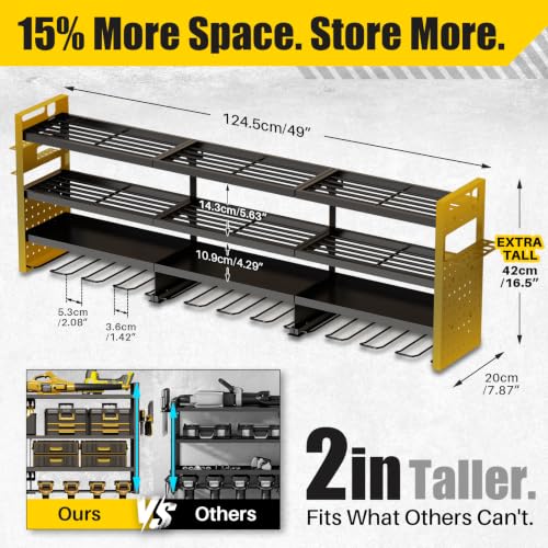 Large 49'' Wide Power Tool Organizer Wall Mount, 4-Tier - size: 49''Width (LARGE)