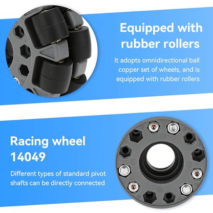 100mm Double Omni Wheel with Circular and Crossed Shaft Coupling