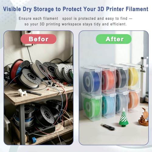 Airtight Filament Storage Box 4 Pack, PLA ABS PETG TPU Spools Storage