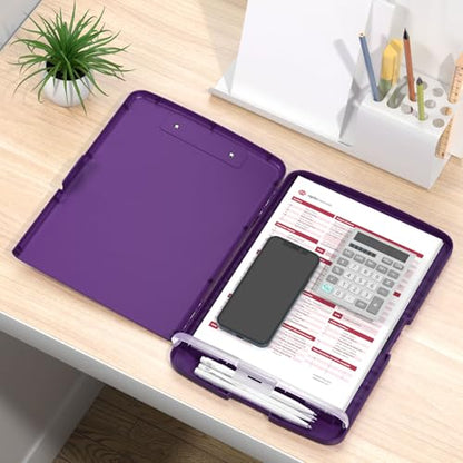 Rimilak Clipboard with Storage, 8.5 x 11'' High Capacity Clip Board, Purple - color: Deep Purple
