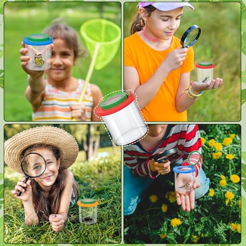 Coopay 6 Pcs Insect Bug Viewer for Kids - Bug Jars, Critter Insect Cage, Bug Container, Bug Catcher, Magnifying Insect Box for Children, Kids Science Nature Exploration Collecting Kit - style: 6 Pack Set
