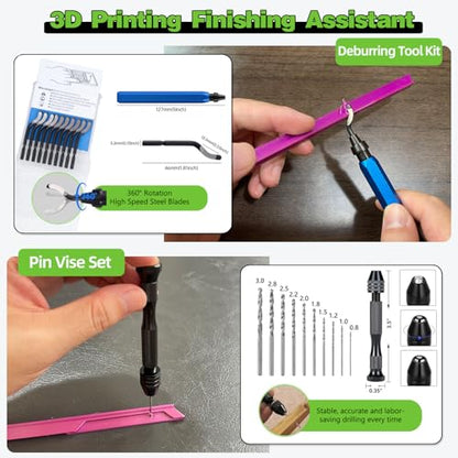 3D Printing Tool Kit with Deburring Removing Scrapers Tools for Bambu Lab - style: Wooden crate - Master 3D