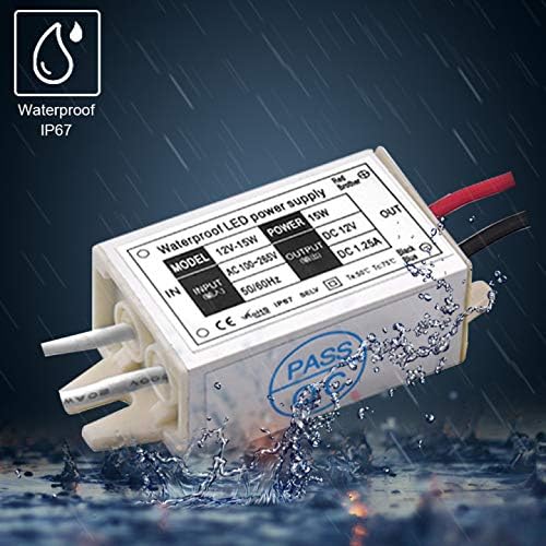 12V Power Supply LED Driver, Lustaled 15W 12 Volt Power Supply Transformer Waterproof IP67 Small 120V AC to 12V DC Converter for LED Strips, Security Cameras, Junction Box, G4 MR11 MR16 Bulbs (4-Pack) - style: 15W 12V - 4 Pack