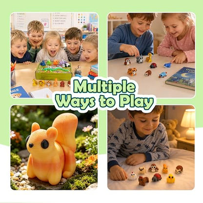 40PCS Mini 3D Printed Animals, Articulated Fidget Toys for Kids - style: 40P Mini Animals